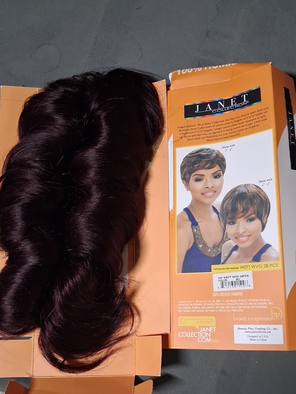 Womens Janet Collection 28pcs Burgundy 100%human Hair